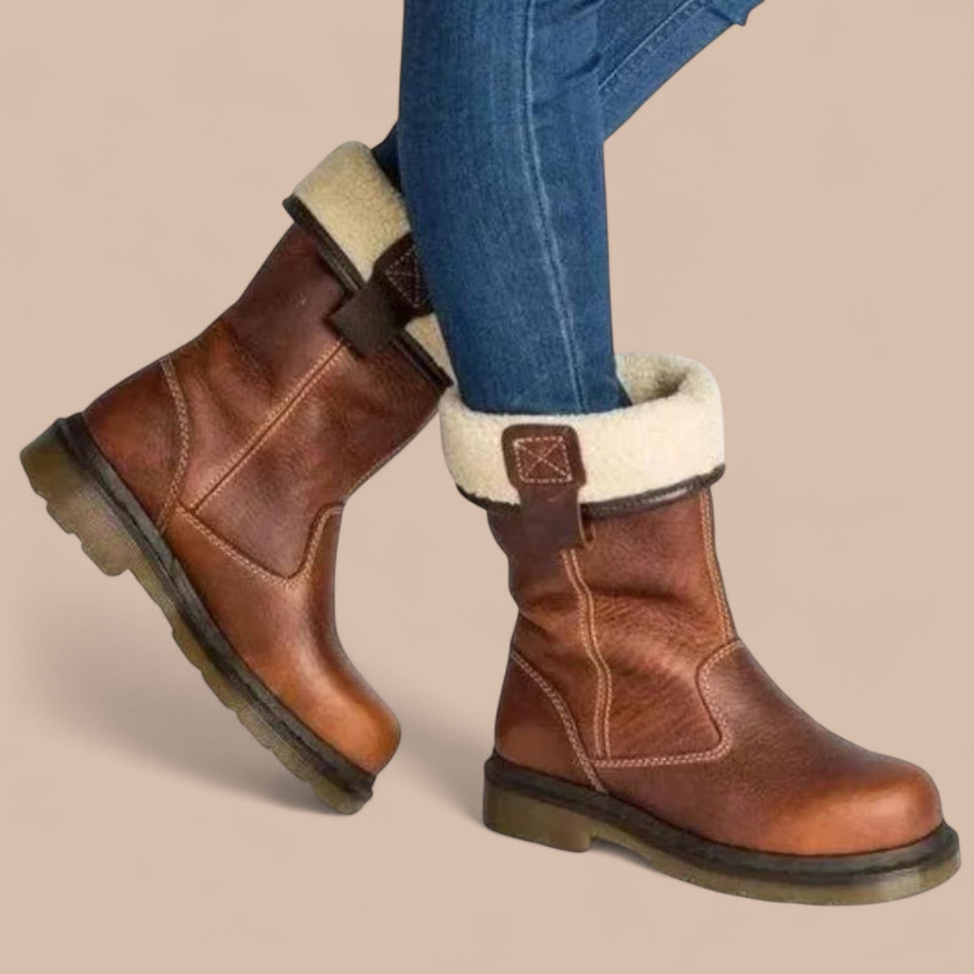 Elise de Paris| Bottes d'Hiver en Cuir Doublées