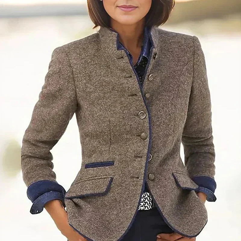 Elise de Paris | Blazer Femme Court Élégant Noir ou Bleu Marine
