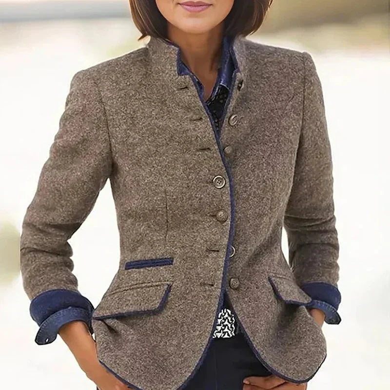 Elise de Paris | Blazer Femme Court Élégant Noir ou Bleu Marine