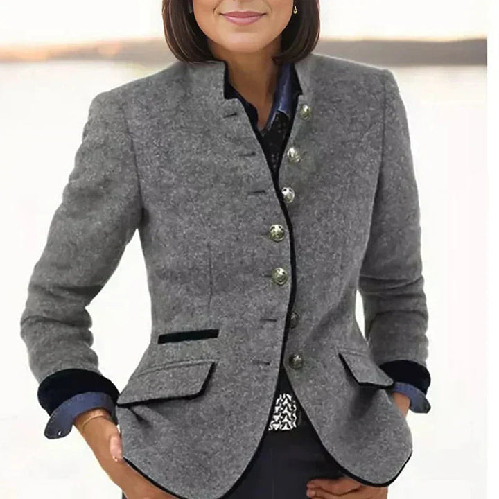 Elise de Paris | Blazer Femme Court Élégant Noir ou Bleu Marine