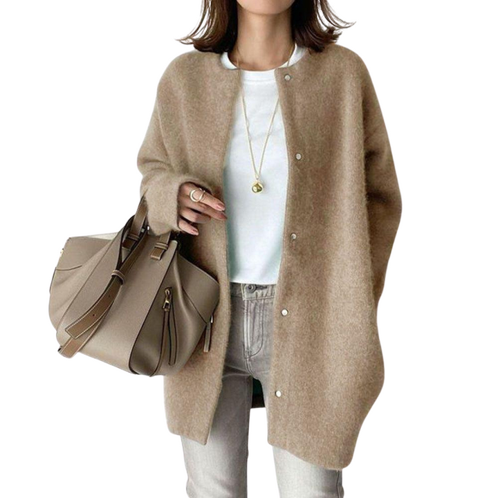 Elise de Paris | Cardigan Femme Oversize en Tricot Doux avec Fermeture à Boutons