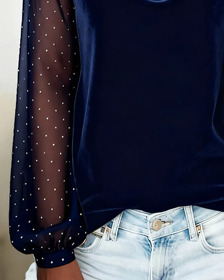 Elise de Paris | Élégante Blouse Femme Chic avec Manches Semi-Transparentes