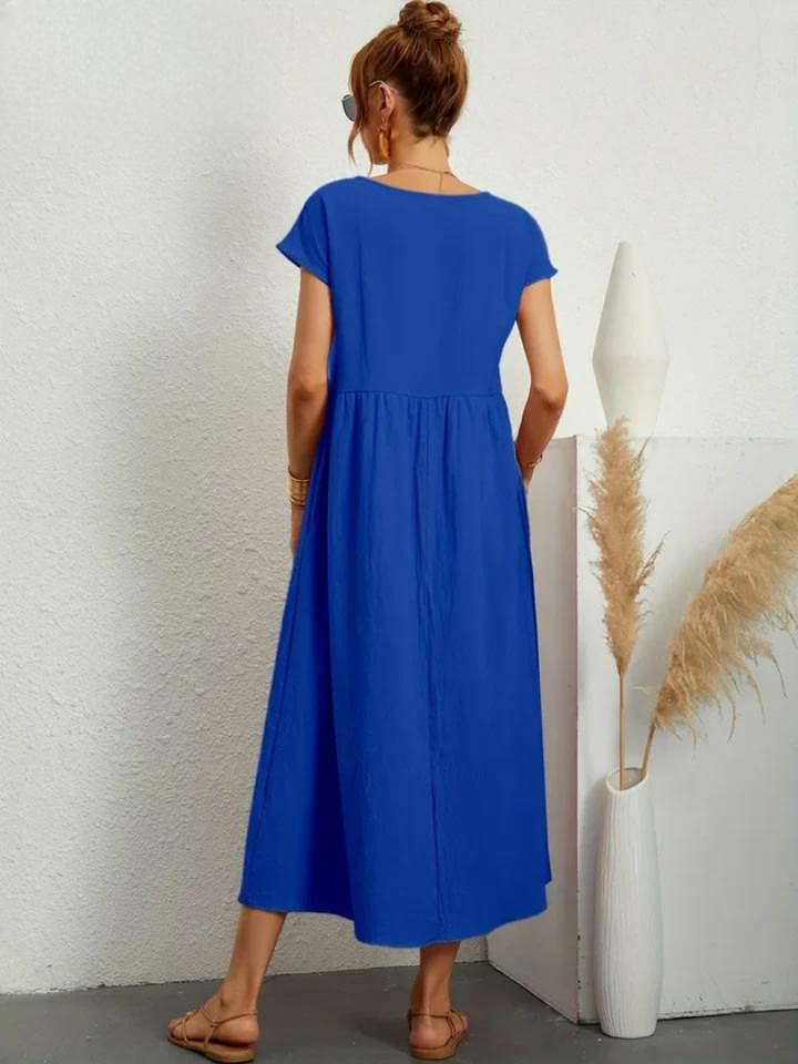 Elise de Paris| Robe d'été Femme Chic Longue en Coton Fluide et Confortable