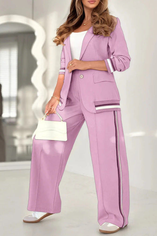 Elise de Paris| Ensemble Sportif Chic Femme - Veste Légère et Pantalon Fluide Taille Haute