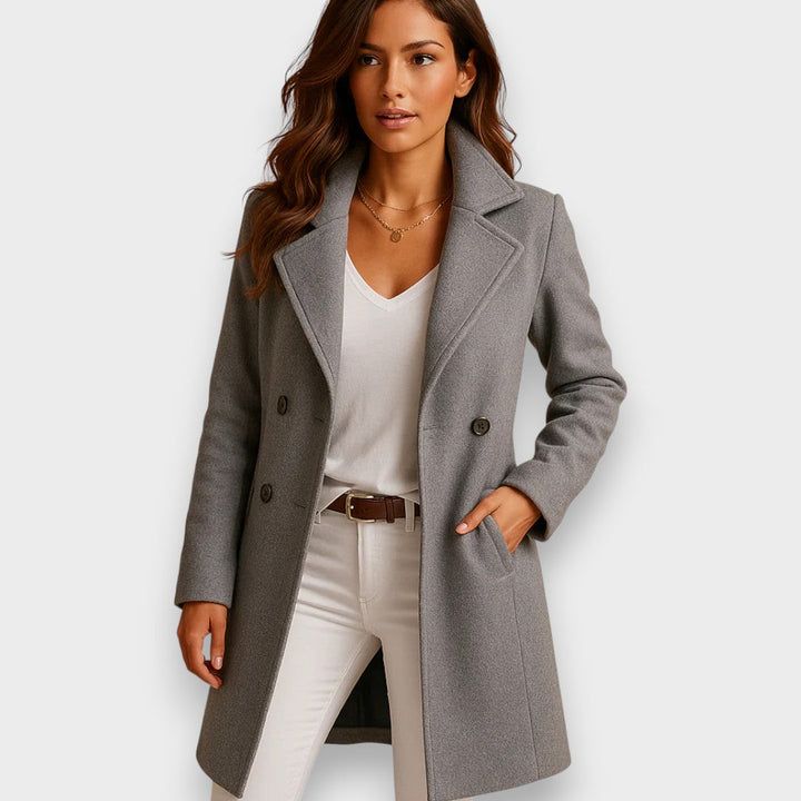 Elise de Paris | Manteau Hiver Femme Classique en Laine à Double Boutonnage
