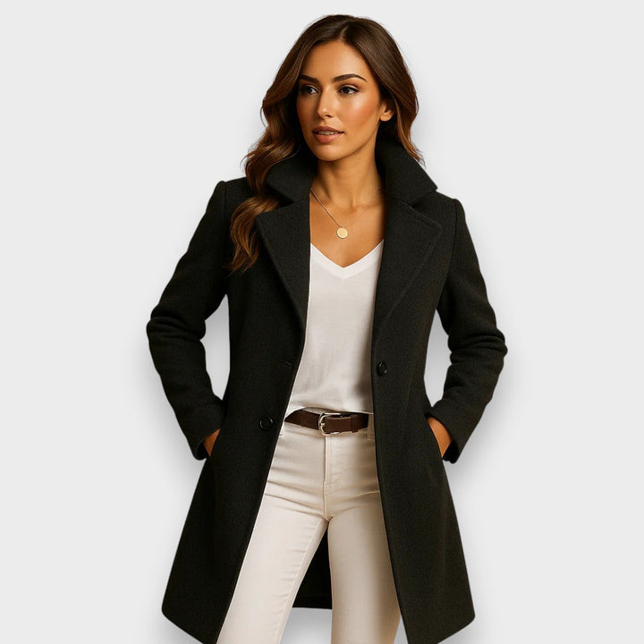 Elise de Paris | Manteau Hiver Femme Classique en Laine à Double Boutonnage