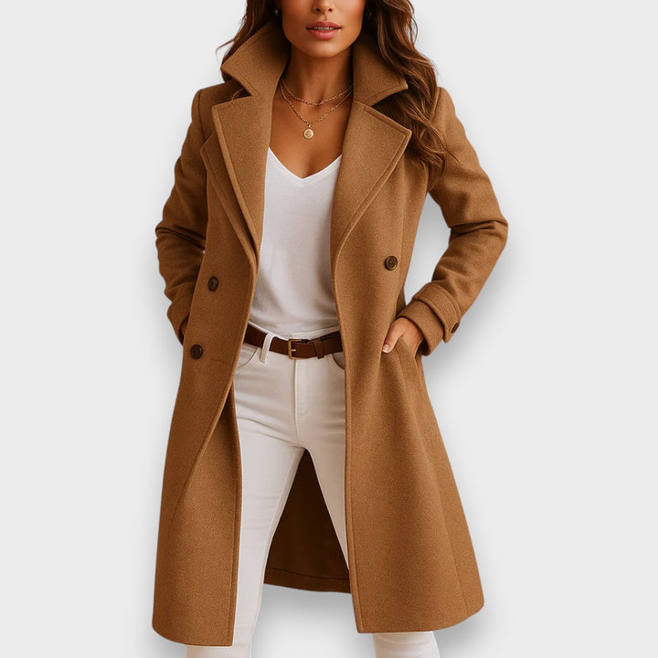 Elise de Paris | Manteau Hiver Femme Classique en Laine à Double Boutonnage