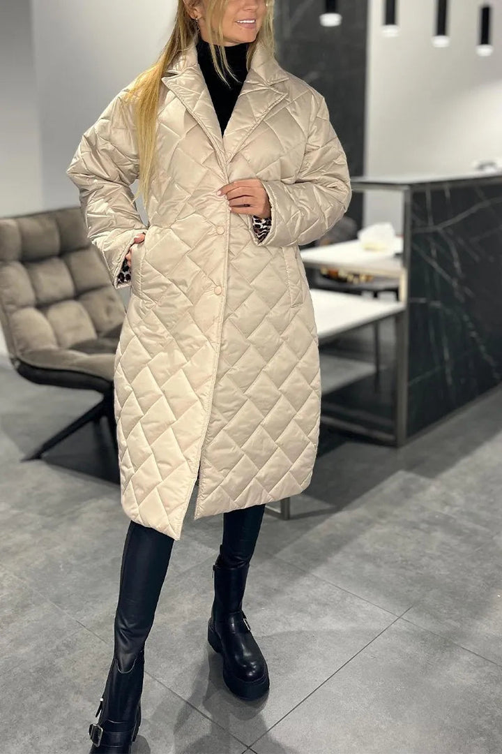 Elise de Paris | Manteau Hiver Femme Matelassé Réversible Mi-Long Élégant