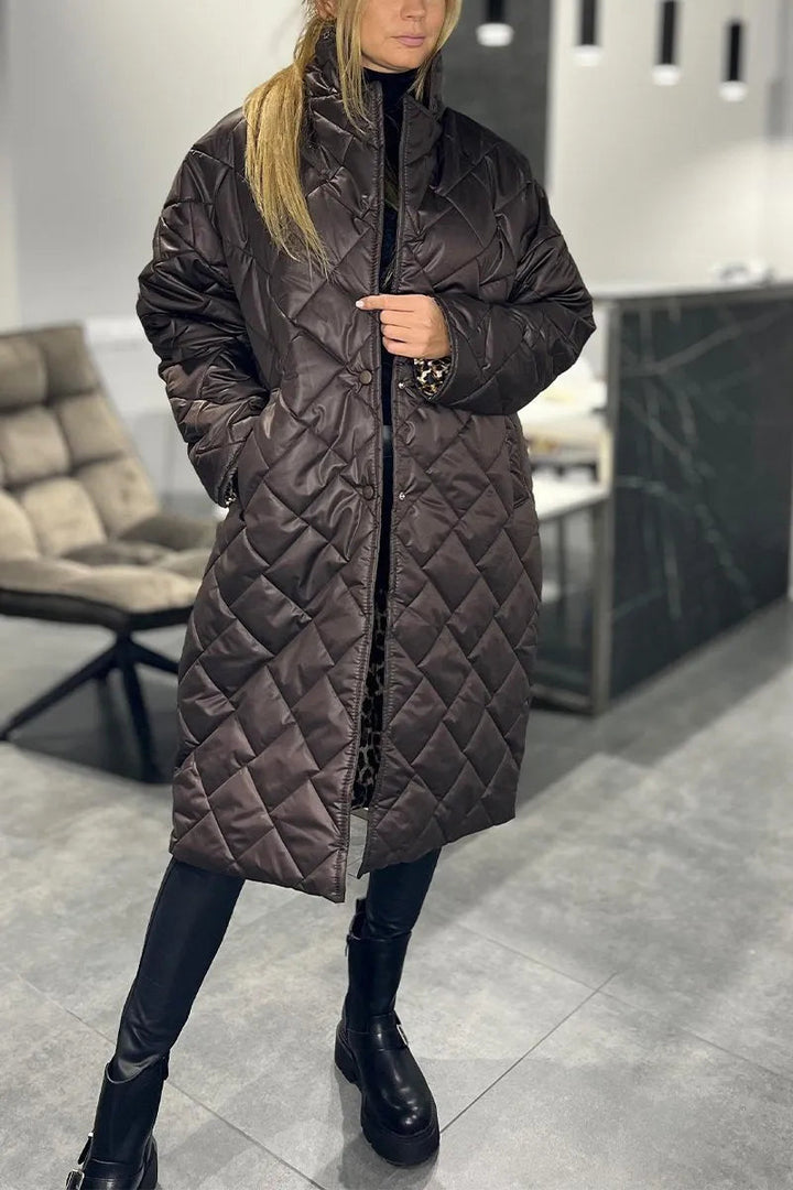 Elise de Paris | Manteau Hiver Femme Matelassé Réversible Mi-Long Élégant