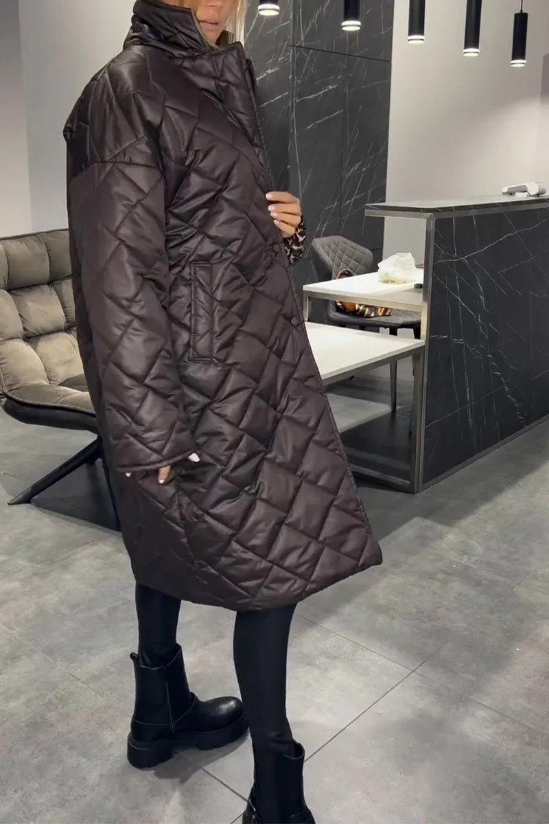 Elise de Paris | Manteau Hiver Femme Matelassé Réversible Mi-Long Élégant
