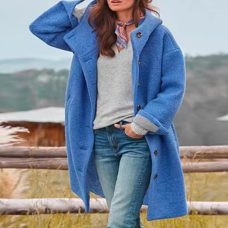 Elise de Paris| Manteau Long Femme Hiver à Capuche -