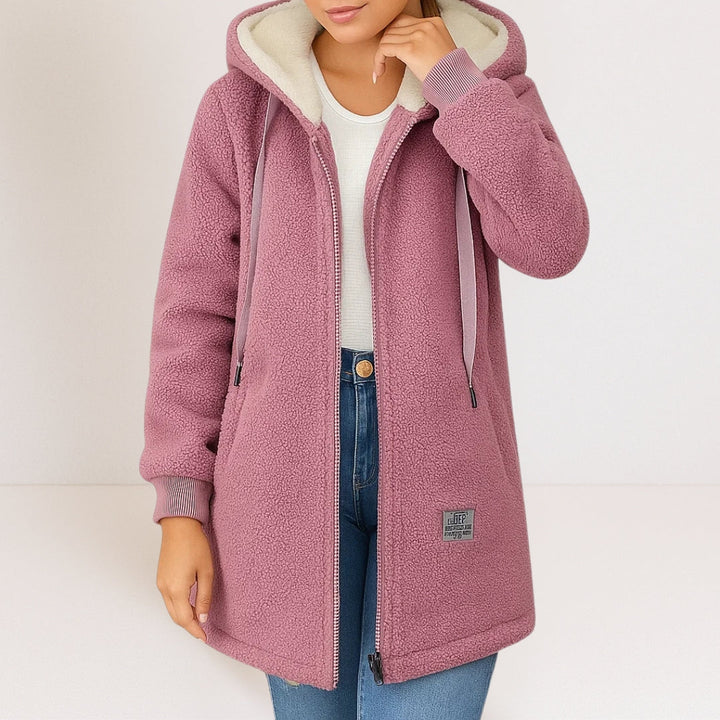 Elise de Paris | Manteau à Capuche Femme en Polaire Douce