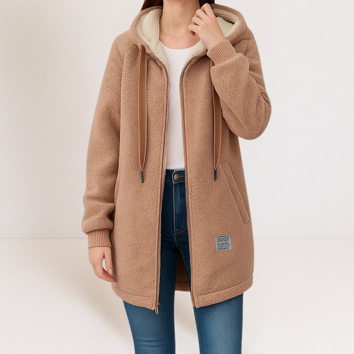Elise de Paris | Manteau à Capuche Femme en Polaire Douce