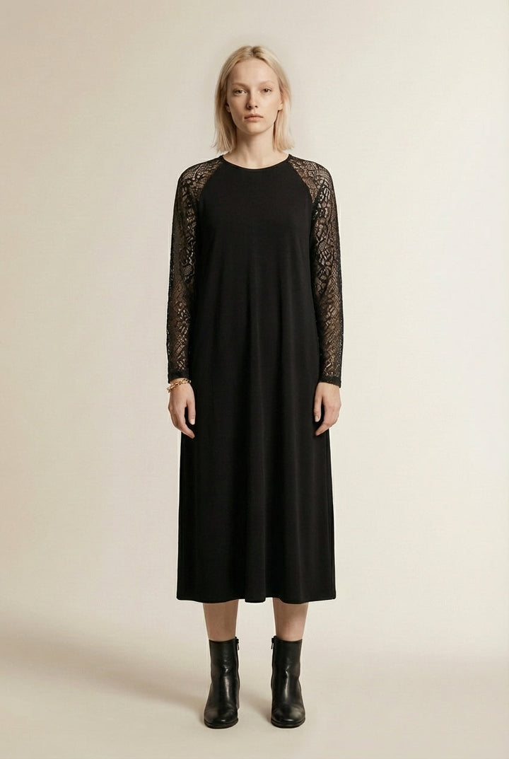 Elise de Paris | Robe Élégante Femme en Dentelle avec Décolleté en V