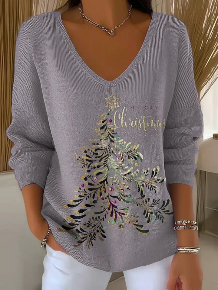 Elise de Paris | T-Shirt Noël Femme Doux et Confortable avec Col Montant