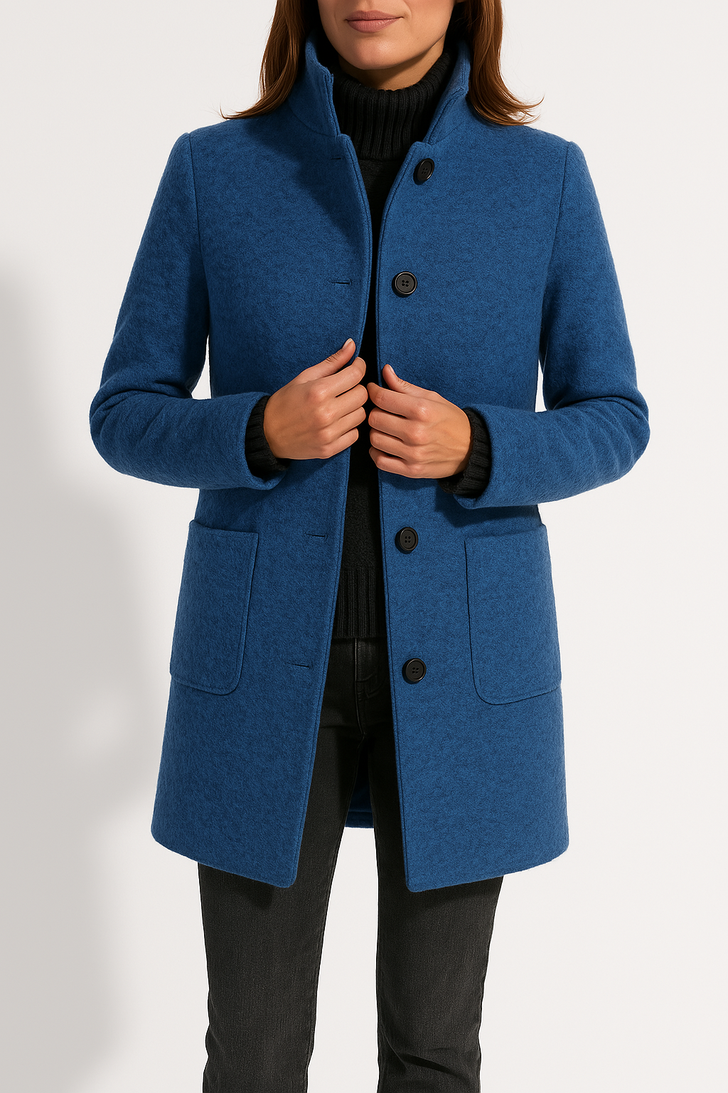 Elise de Paris | Veste Femme Élégante en Laine avec Col Raffiné