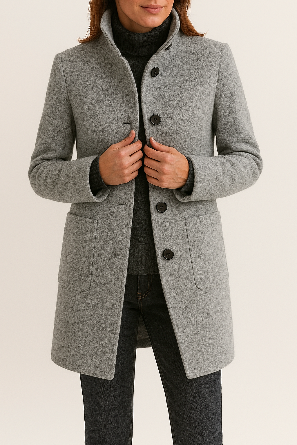 Elise de Paris | Veste Femme Élégante en Laine avec Col Raffiné