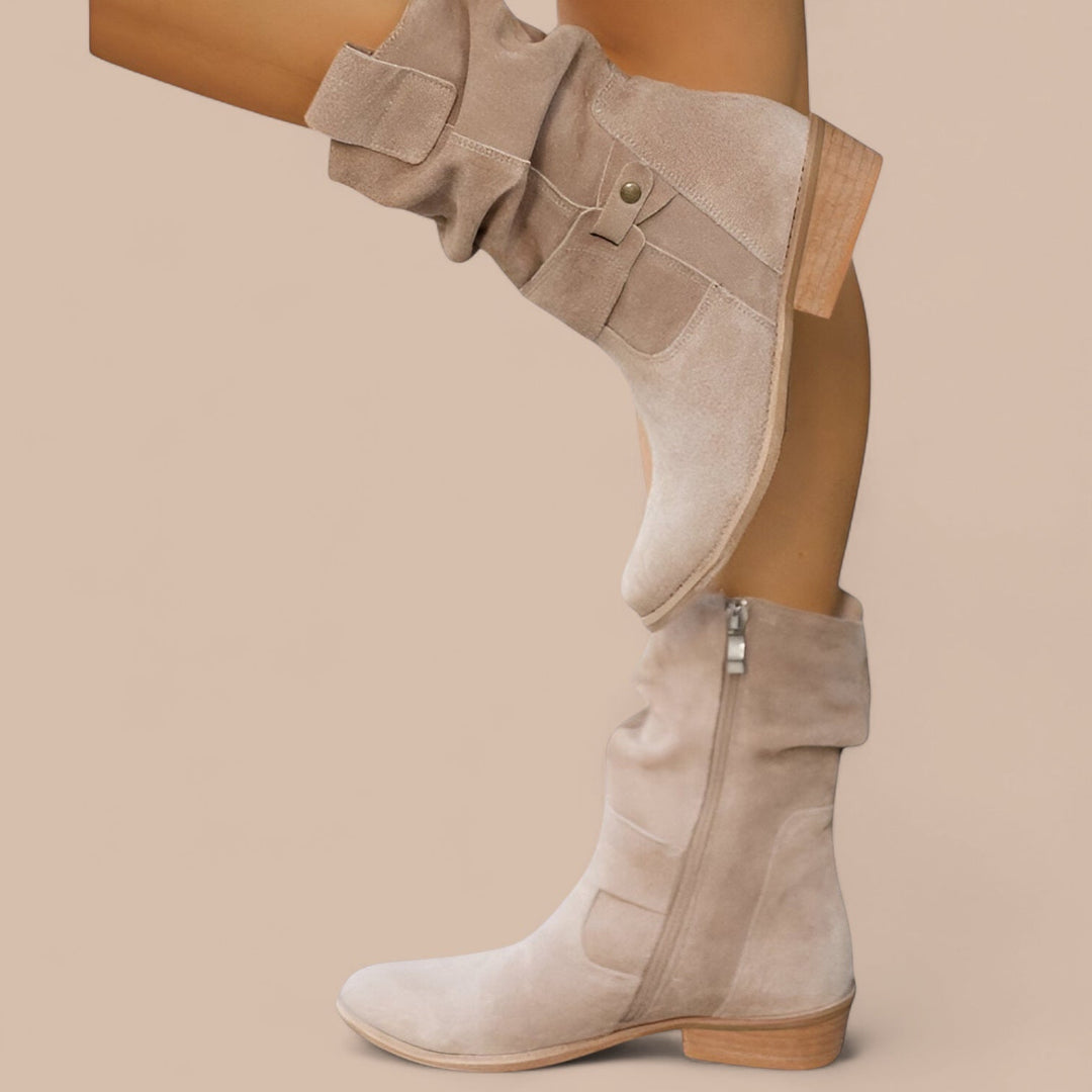 Elise de Paris | Bottines en Suède Larges Rachel