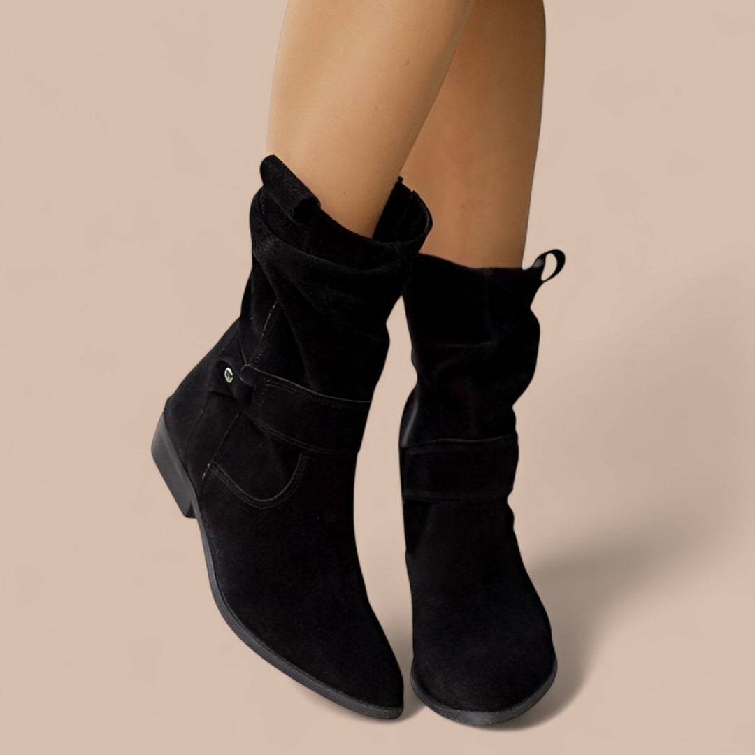 Elise de Paris | Bottines en Suède Larges Rachel