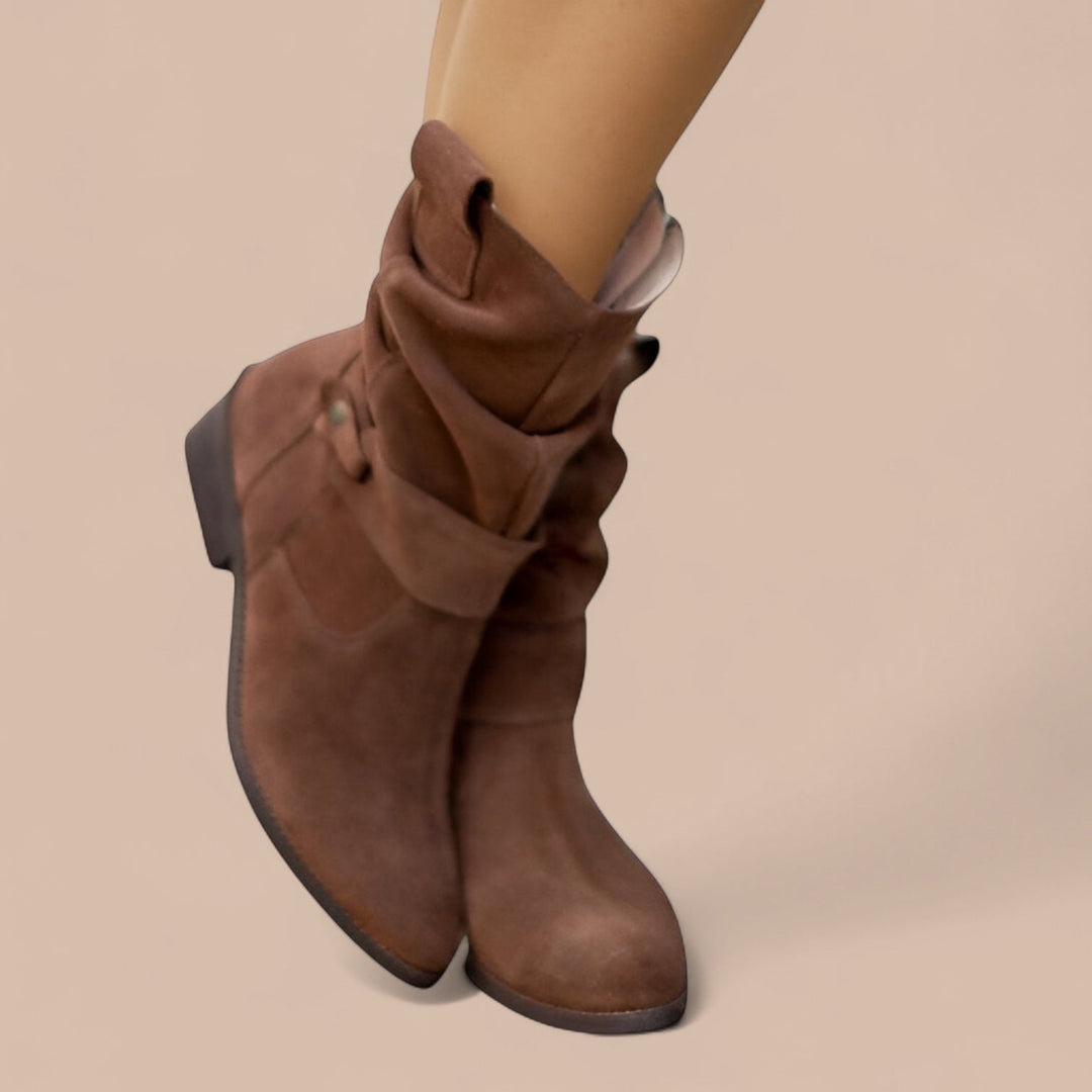 Elise de Paris | Bottines en Suède Larges Rachel