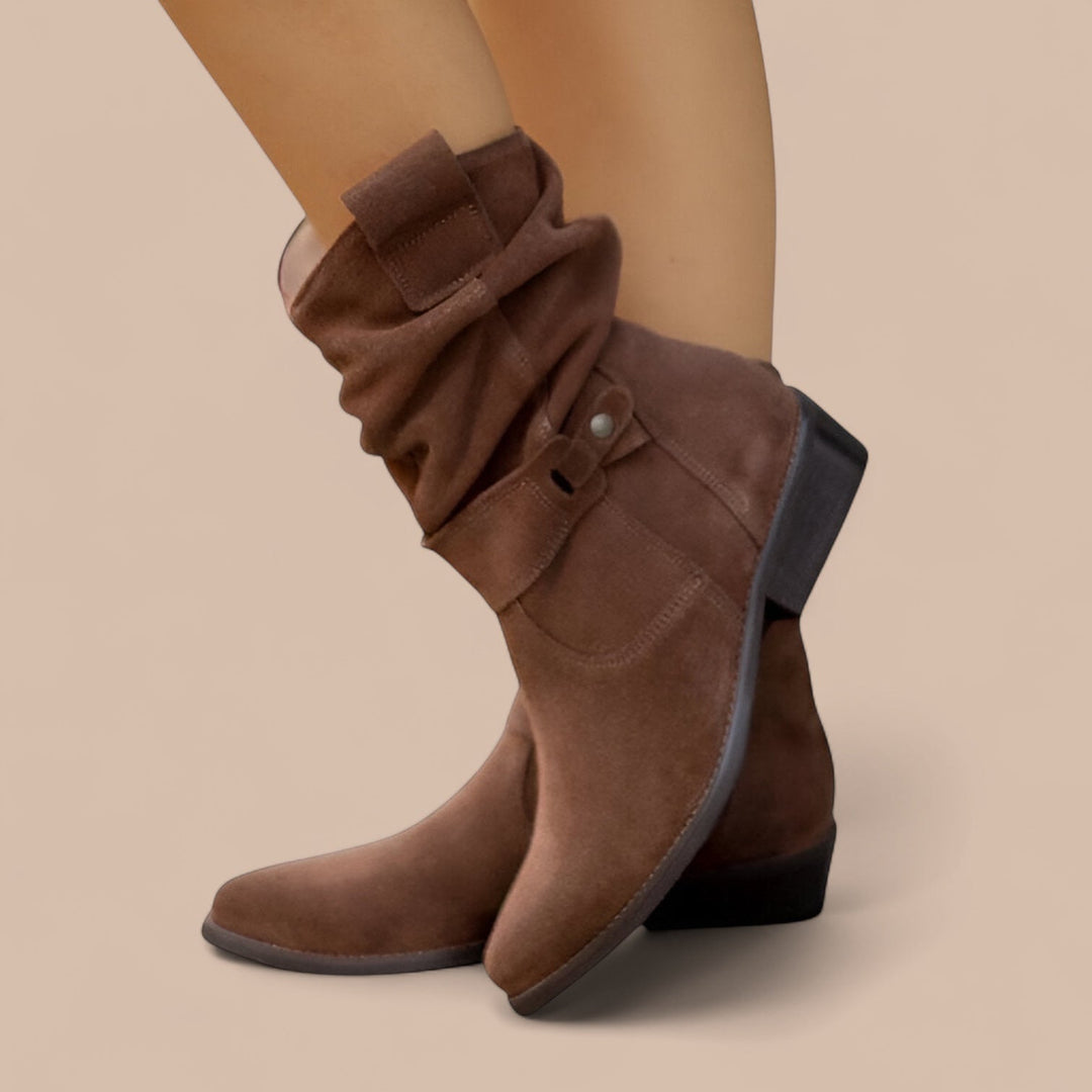 Elise de Paris | Bottines en Suède Larges Rachel