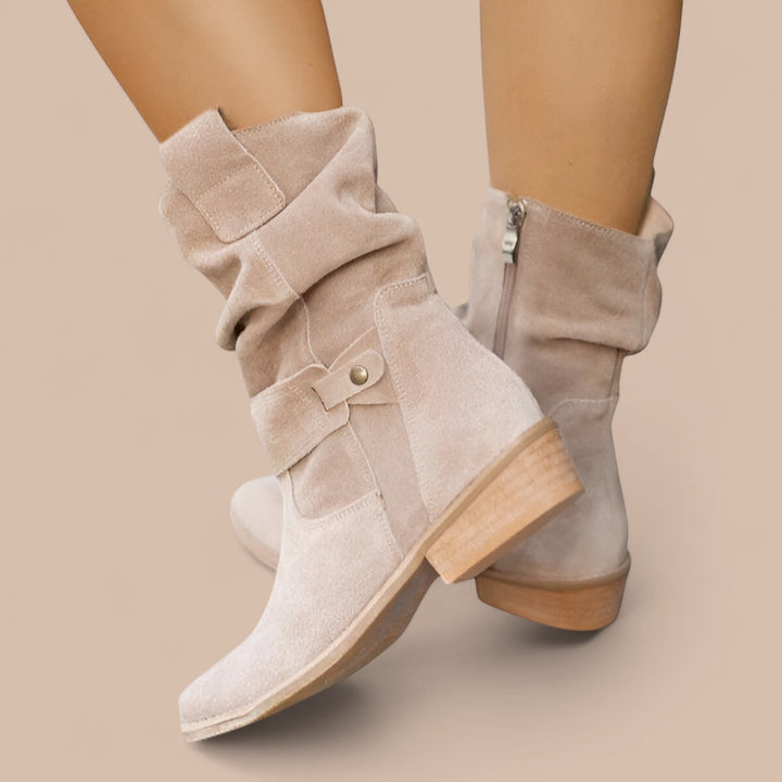 Elise de Paris | Bottines en Suède Larges Rachel