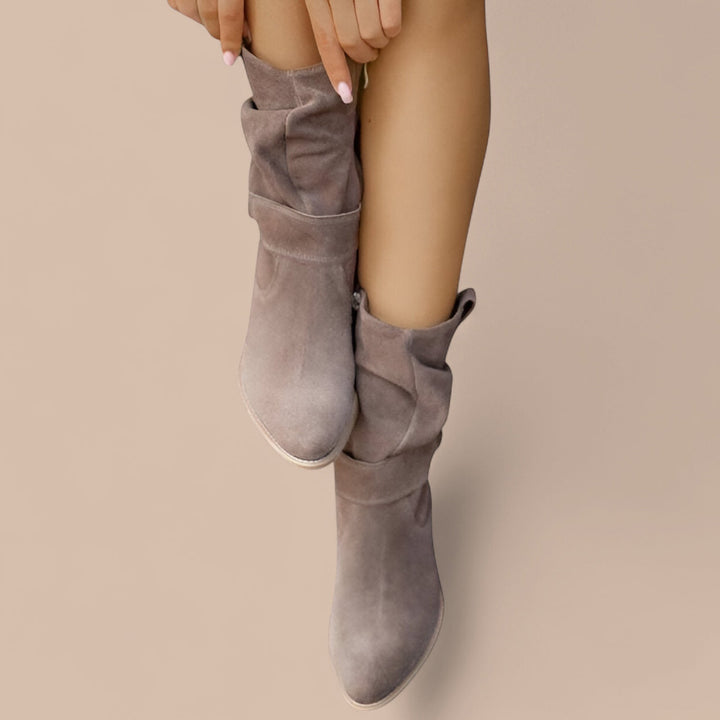 Elise de Paris | Bottines en Suède Larges Rachel