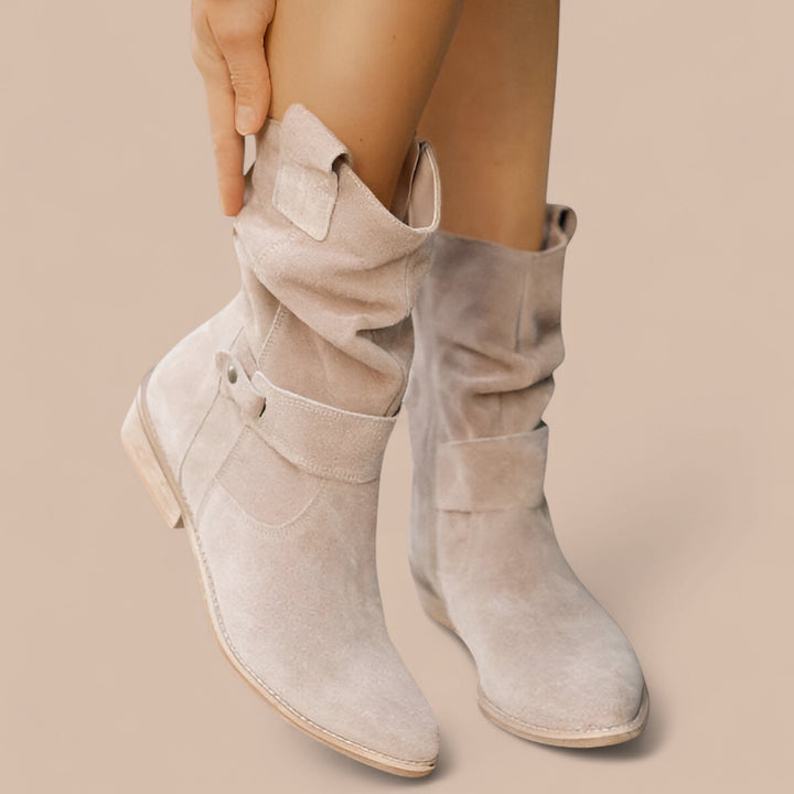 Elise de Paris | Bottines en Suède Larges Rachel